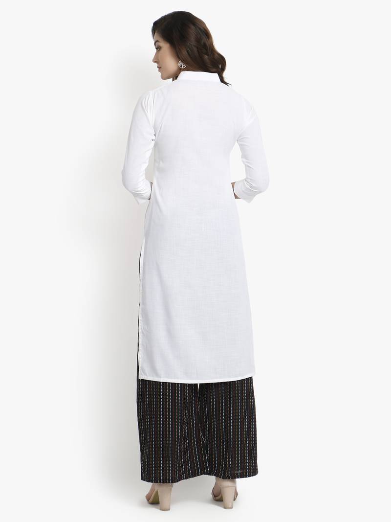 Women's White Rayon kurti
