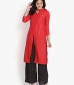 Women's Red Rayon kurti