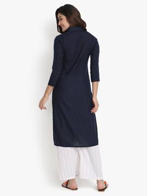 Women's Blue Rayon kurti 2