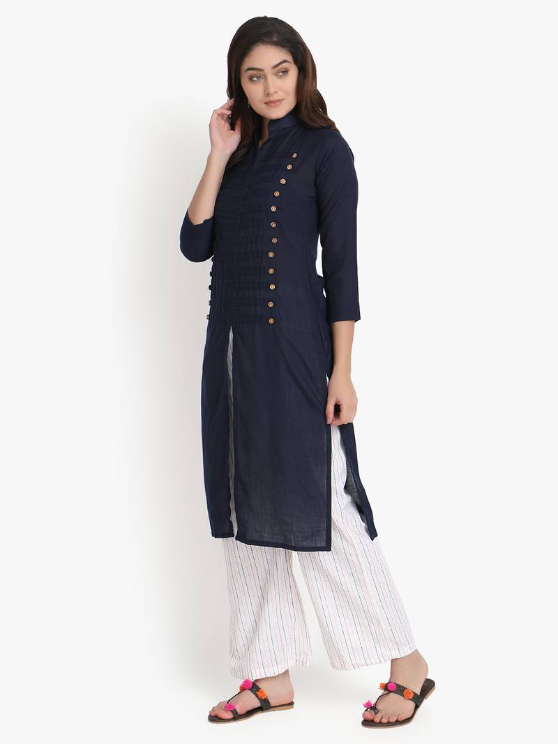 Women's Blue Rayon kurti