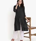 Women's Black Rayon kurti