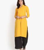 Women's Yellow Rayon kurti