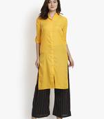 Women's Yellow Rayon kurti