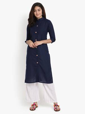 Women's Blue Rayon kurti 1
