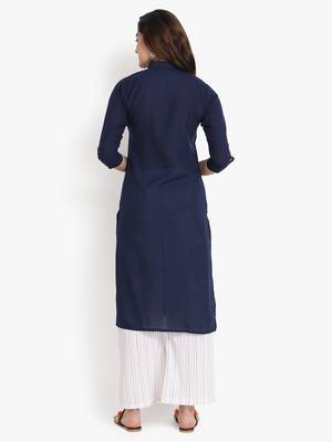Women's Blue Rayon kurti 2