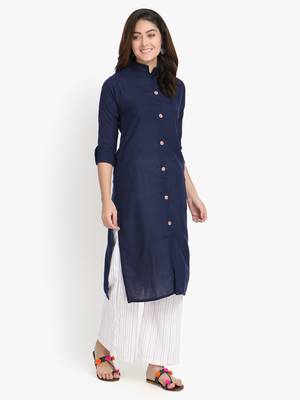 Women's Blue Rayon kurti 3