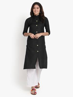 Women's Black Rayon kurti 1