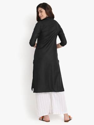 Women's Black Rayon kurti 2