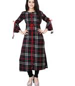 Women's Black Rayon kurti