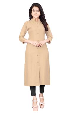Women's Beige Rayon kurti 1