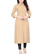 Women's Beige Rayon kurti