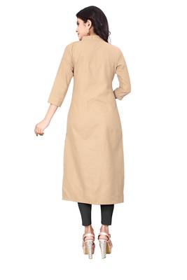 Women's Beige Rayon kurti 2