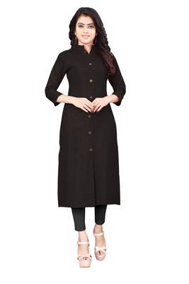 Women's Black Rayon kurti 1