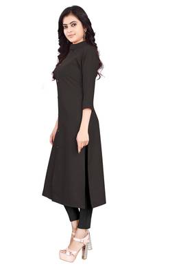 Women's Black Rayon kurti 3