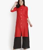 Women's Red Rayon kurti