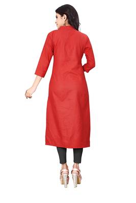 Women's Red Rayon kurti 2