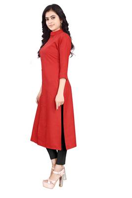 Women's Red Rayon kurti 3
