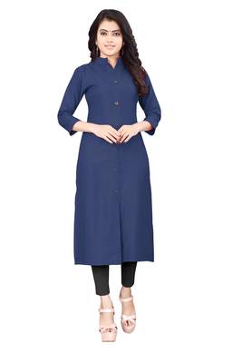 Women's Blue Rayon kurti 1