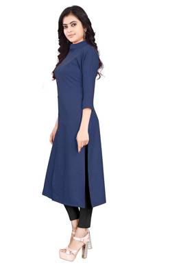 Women's Blue Rayon kurti 3