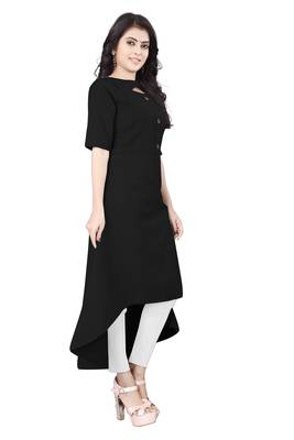 Women's Black Rayon kurti 3