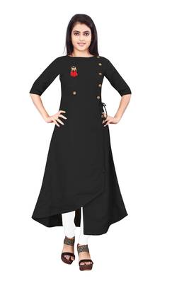 Women's Black Rayon kurti 1