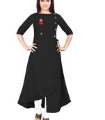 Women's Black Rayon kurti
