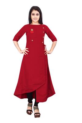 Women's Red Rayon kurti 1
