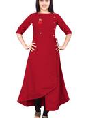Women's Red Rayon kurti