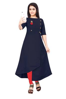 Women's Blue Rayon kurti 1