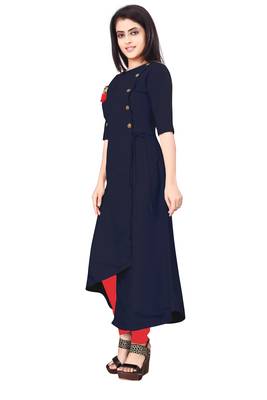 Women's Blue Rayon kurti 3