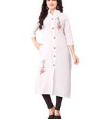 Women's White Rayon kurti