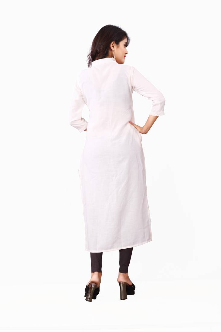 Women's White Rayon kurti