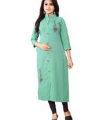 Women's Sky Blue Rayon kurti