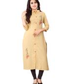 Women's Beige Rayon kurti