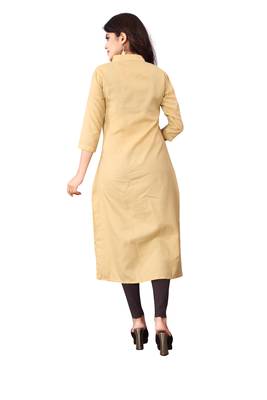 Women's Beige Rayon kurti 2