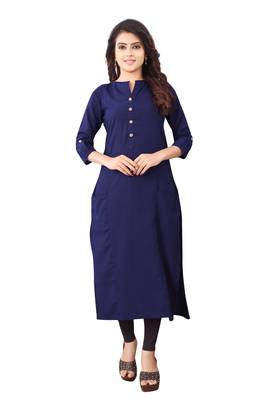 Women's Blue Rayon kurti 1