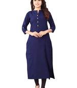 Women's Blue Rayon kurti