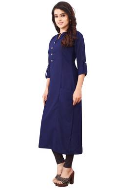 Women's Blue Rayon kurti 3