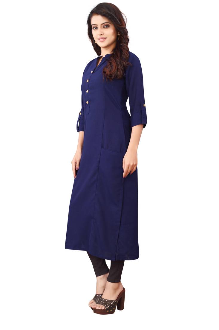 Women's Blue Rayon kurti