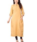 Women's Beige Rayon kurti