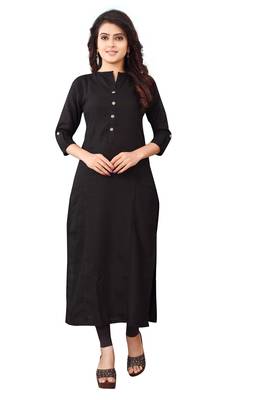 Women's Black Rayon kurti 1