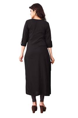 Women's Black Rayon kurti 2