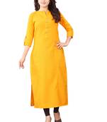 Women's Yellow Rayon kurti