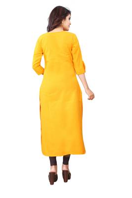 Women's Yellow Rayon kurti 2