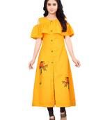 Women's Yellow Rayon kurti