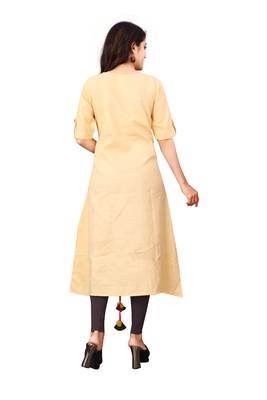 Women's Beige Rayon kurti 2