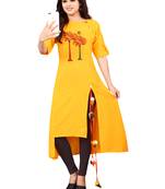 Women's Yellow Rayon kurti