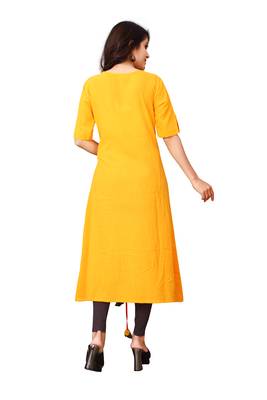 Women's Yellow Rayon kurti 2