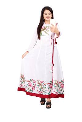 Women's White Rayon kurti 1