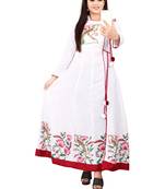 Women's White Rayon kurti